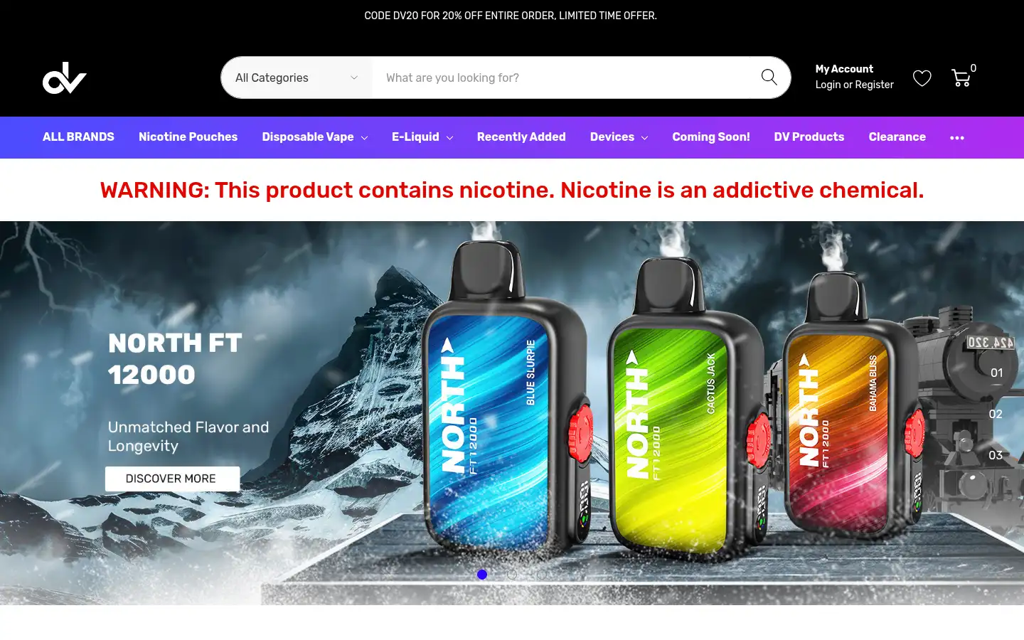 Screenshot of disposablevapez.com