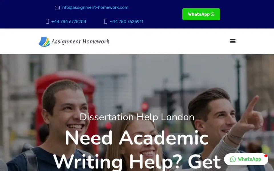 Screenshot of dissertationhelplondon.co.uk