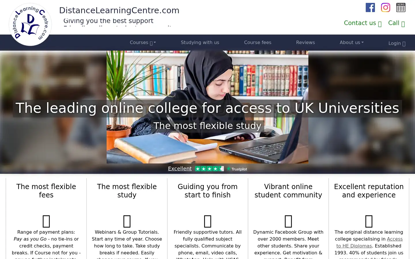 Screenshot of distancelearningcentre.com