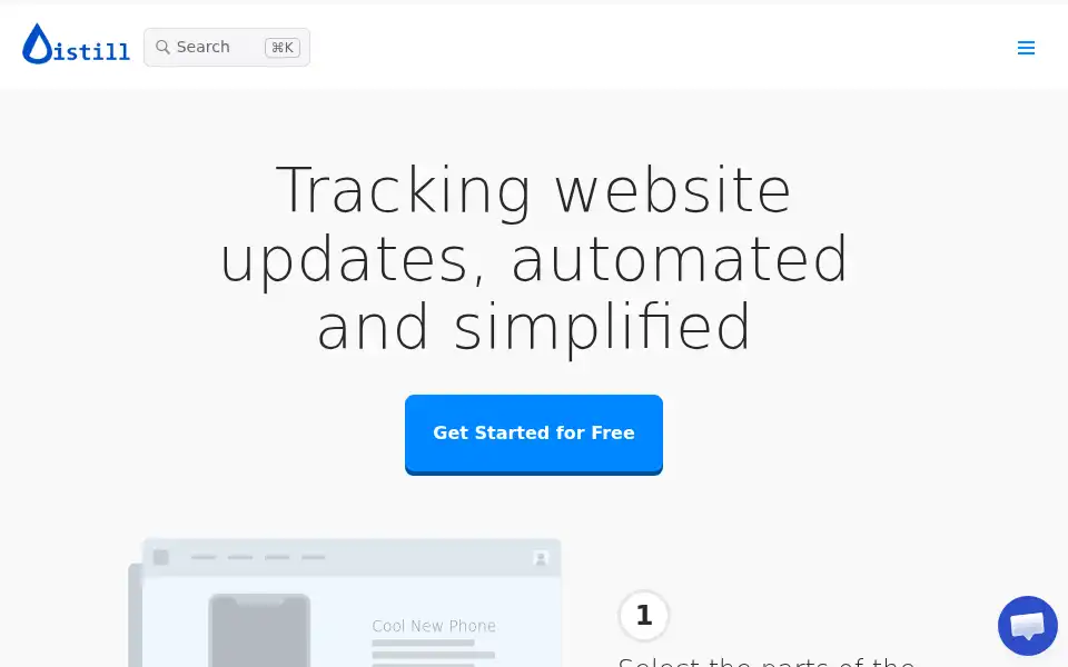 Screenshot of distill.io
