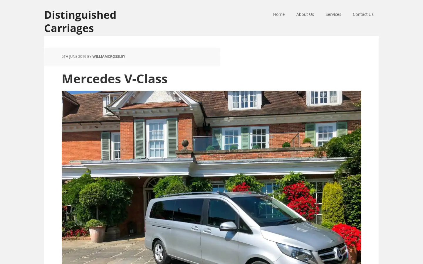 Screenshot of distinguishedcarriages.com