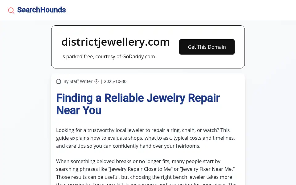 Screenshot of districtjewellery.com