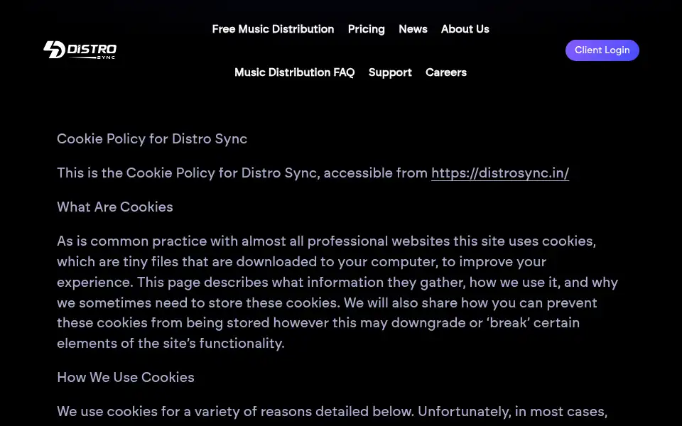 Screenshot of distrosync.in