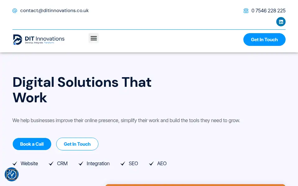 Screenshot of ditinnovations.co.uk