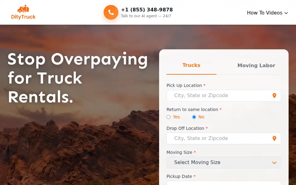 Screenshot of ditytruck.com