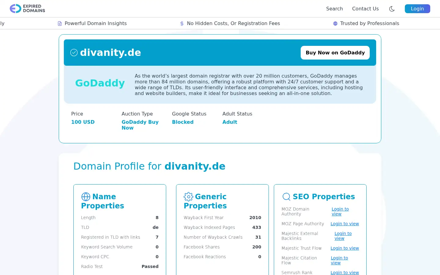 Screenshot of divanity.de