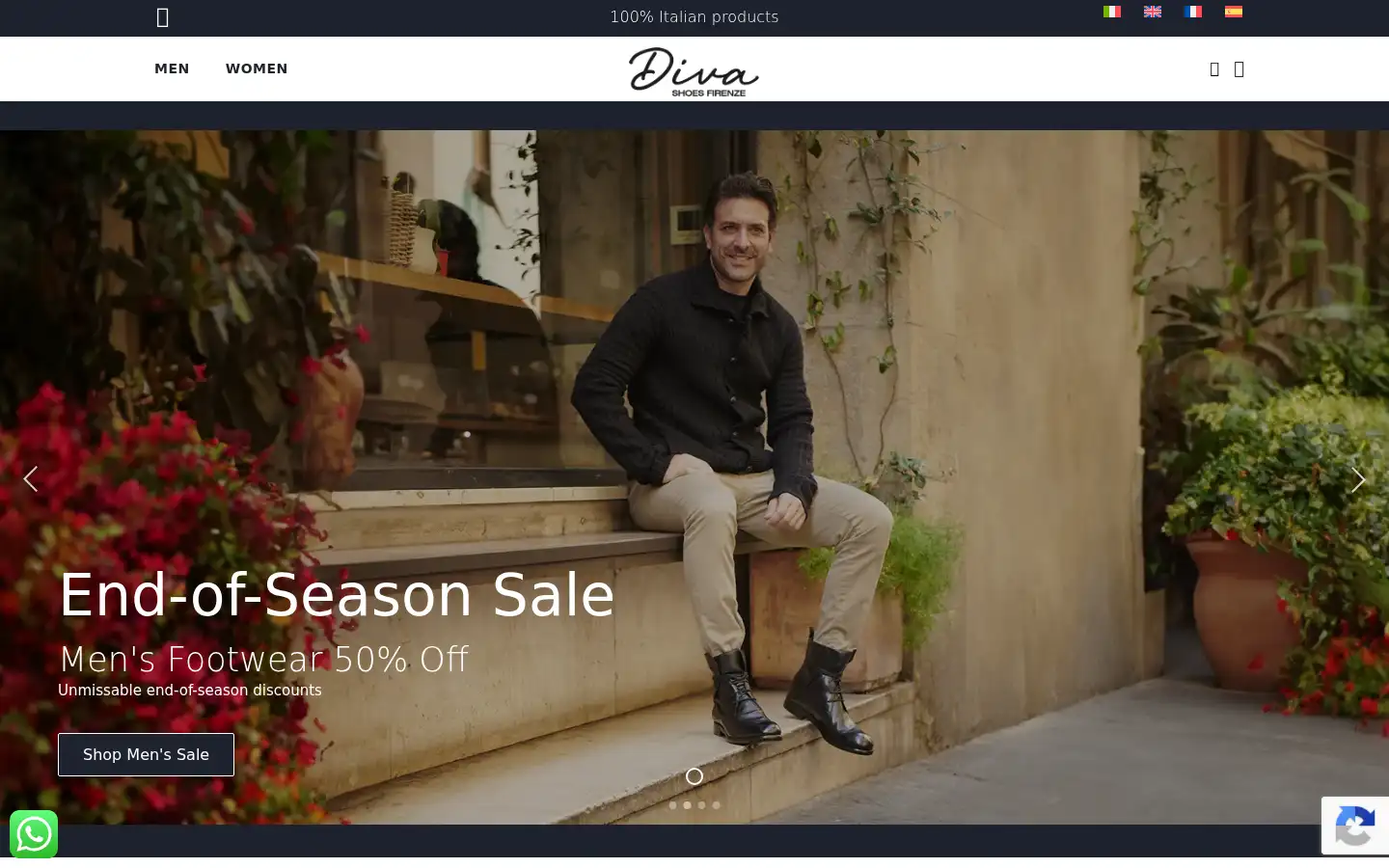 Screenshot of divashoesfirenze.com
