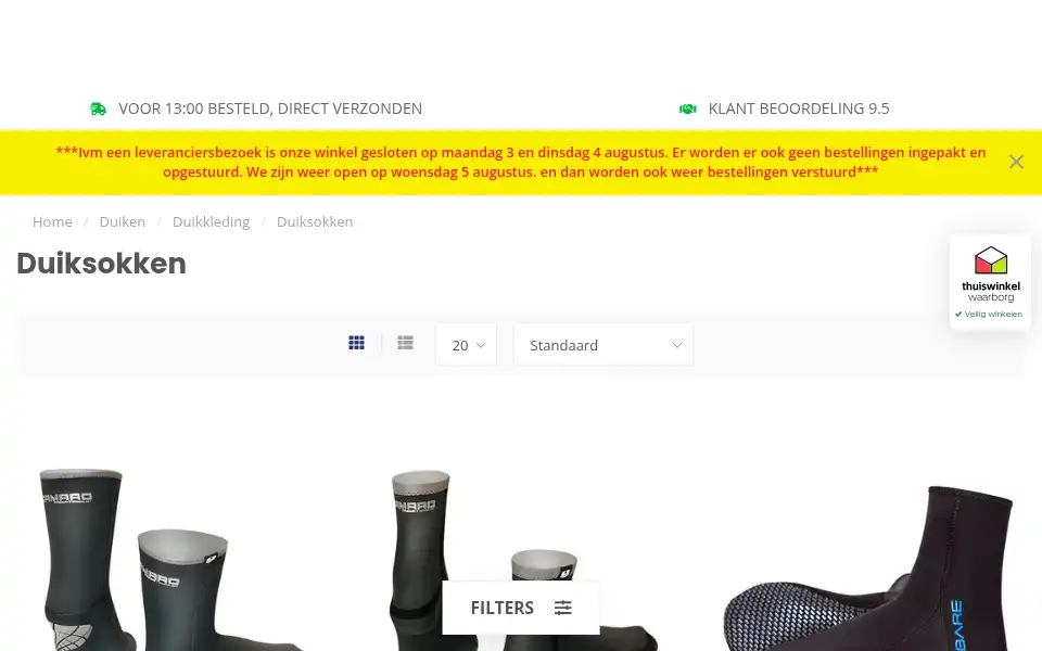 Screenshot of diveoutlet.nl