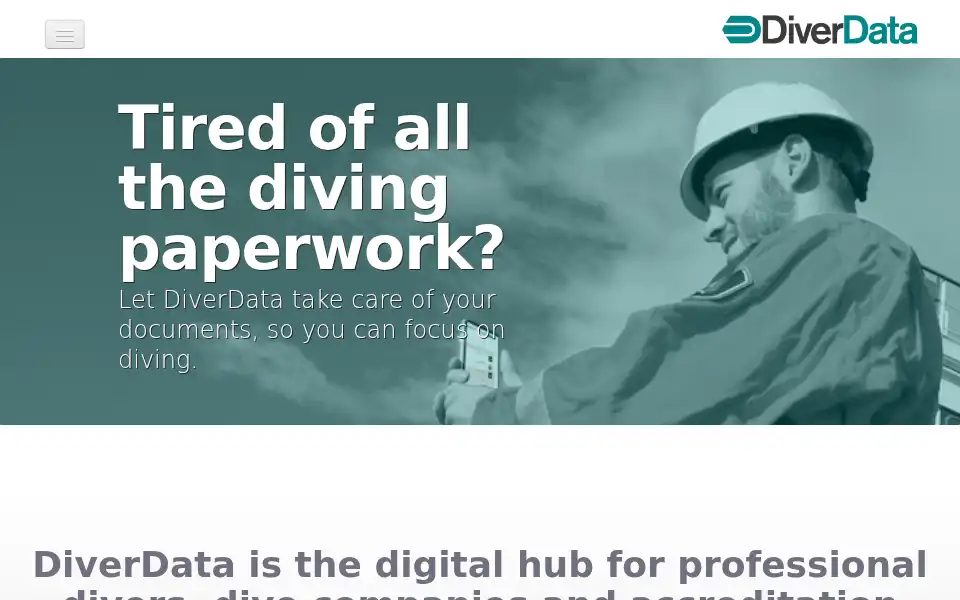 Screenshot of diverdata.com