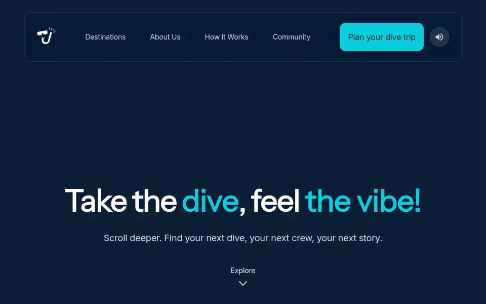 Screenshot of divethevibe.com