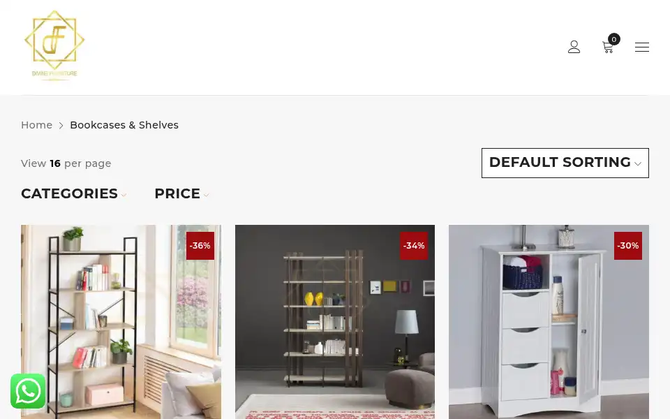 Screenshot of divinefurniture.ae