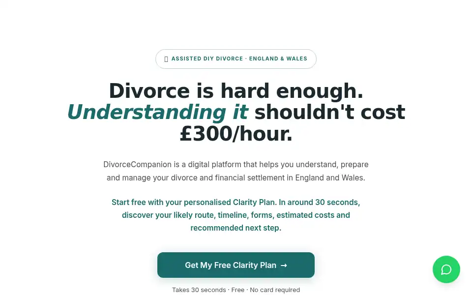 Screenshot of divorcecompanion.co.uk