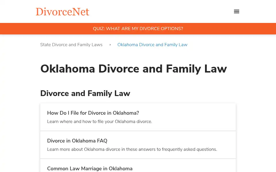 Screenshot of divorcenet.com