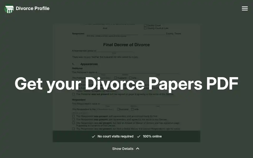 Screenshot of divorceprofile.com