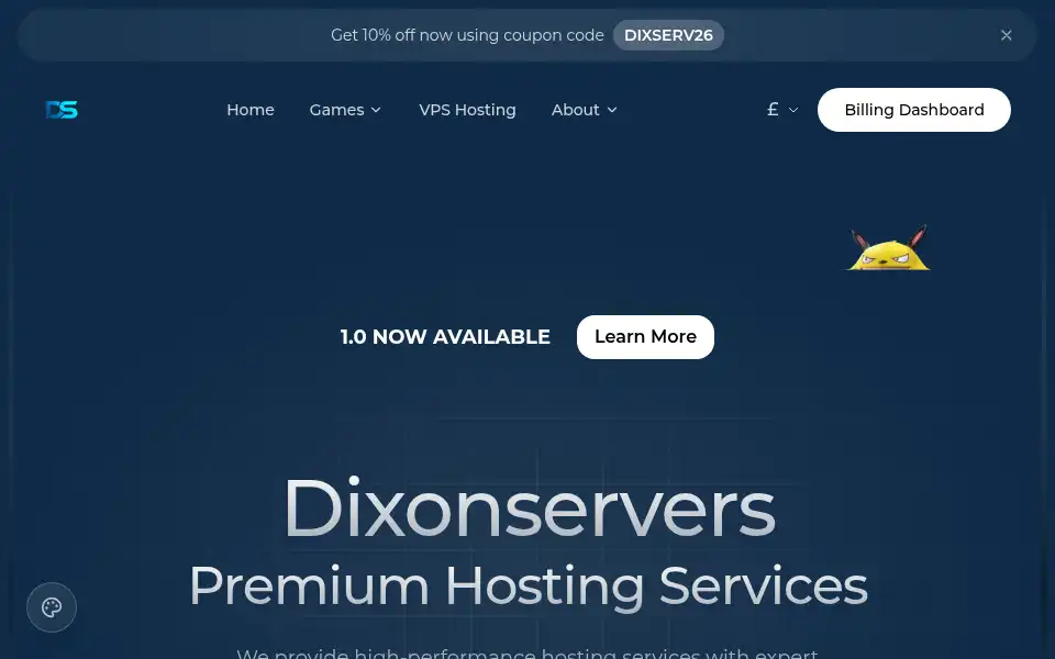 Screenshot of dixonservers.co.uk
