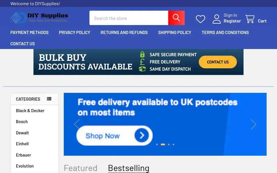 Screenshot of diy-supplies.com