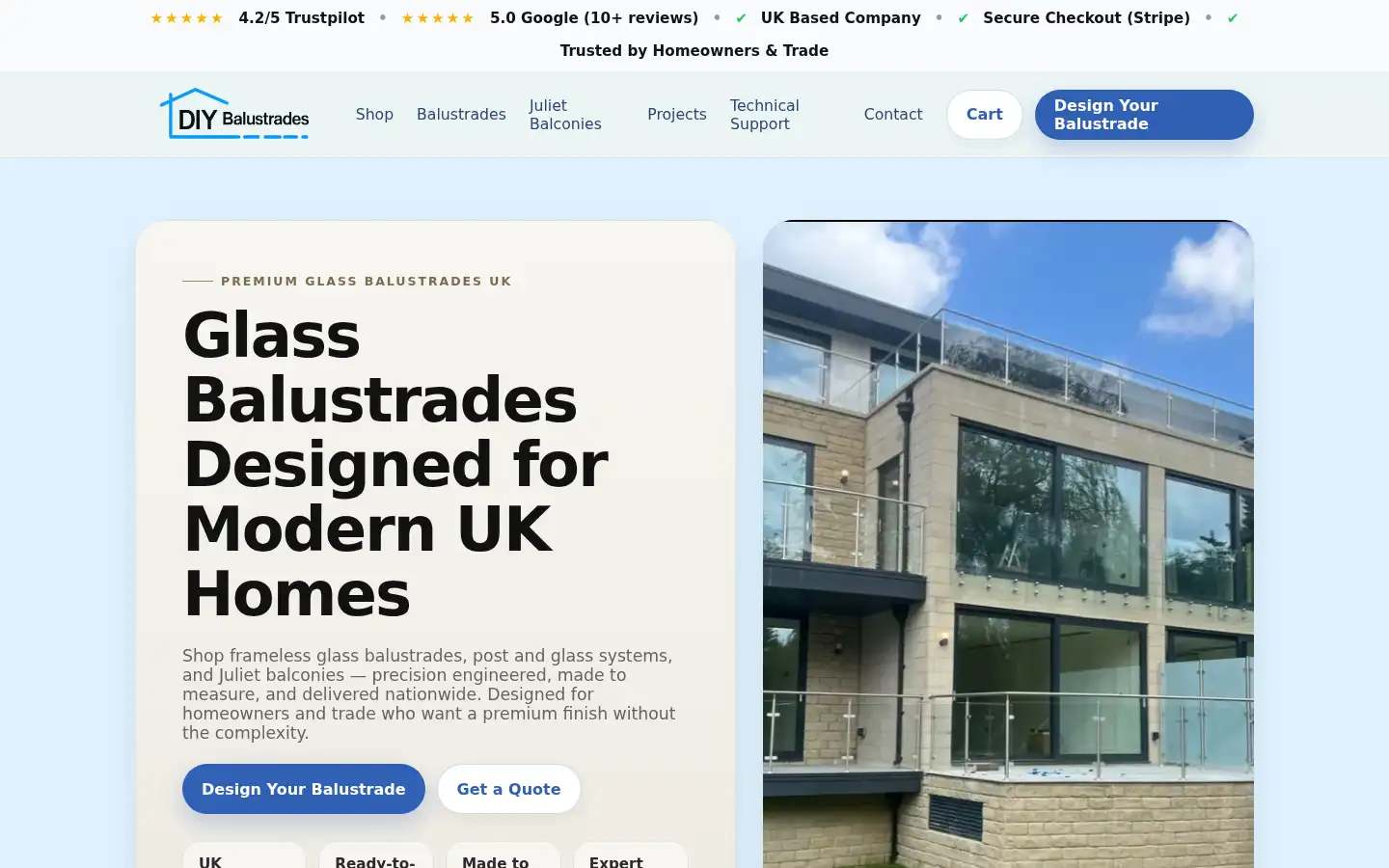 Screenshot of diybalustrades.co.uk