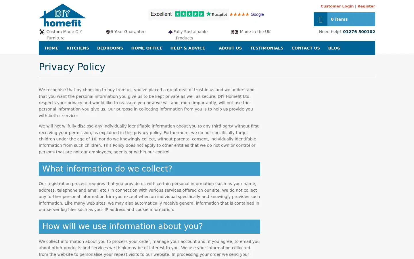 Screenshot of diyhomefit.co.uk