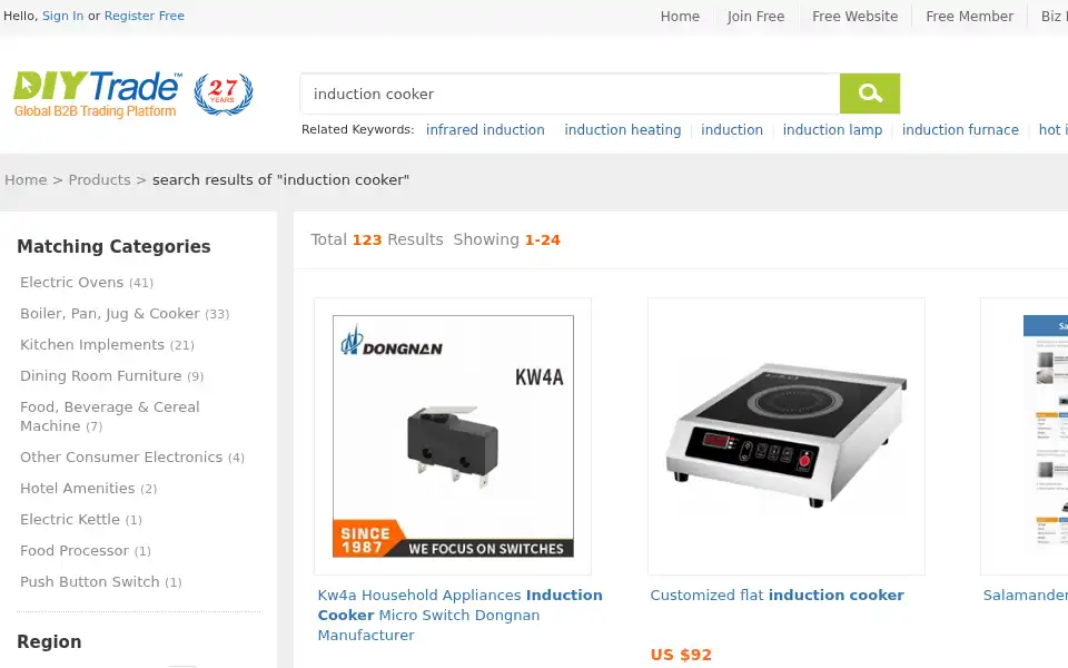 Screenshot of diytrade.com
