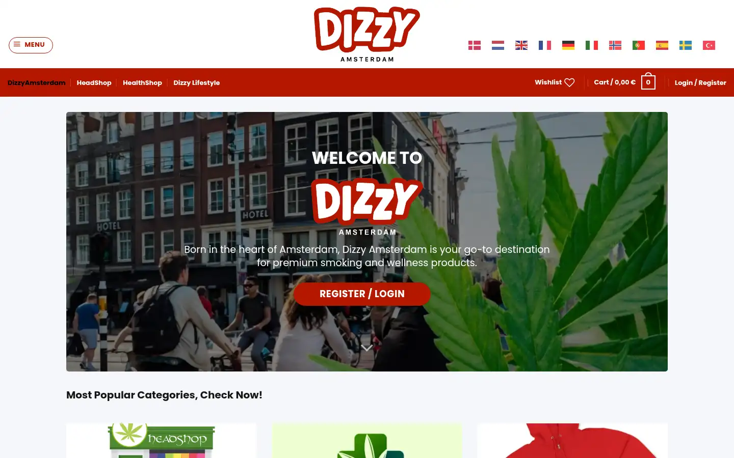Screenshot of dizzyamsterdam.com