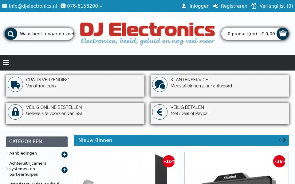 Screenshot of djelectronics.nl
