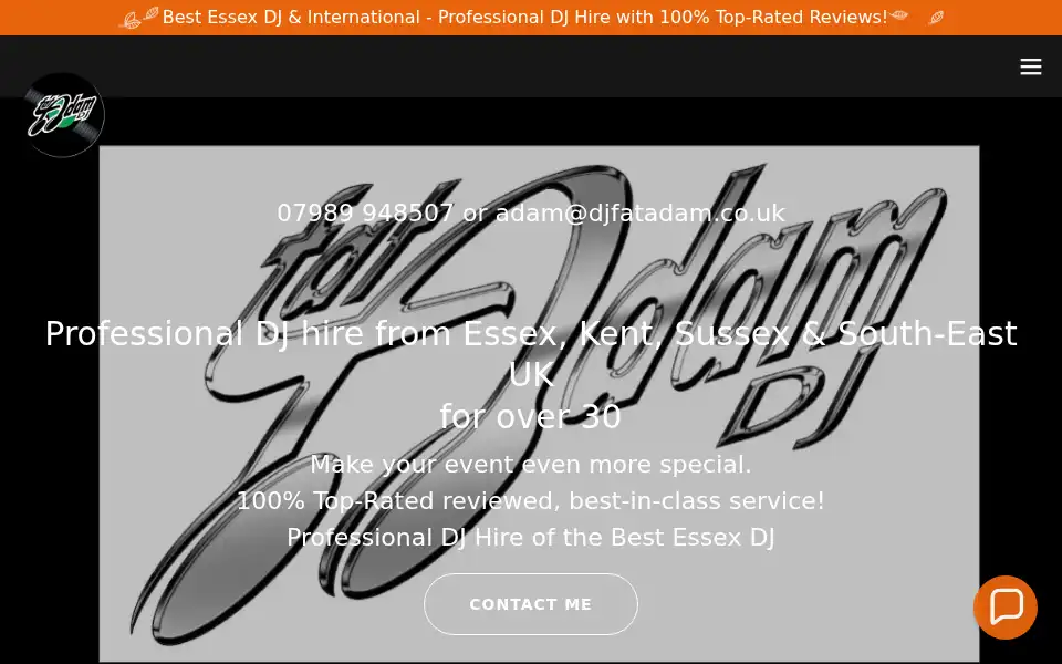 Screenshot of djfatadam.co.uk