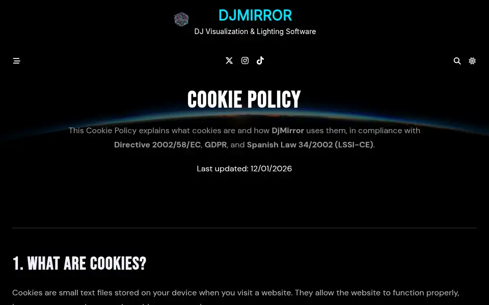 Screenshot of djmirror.com