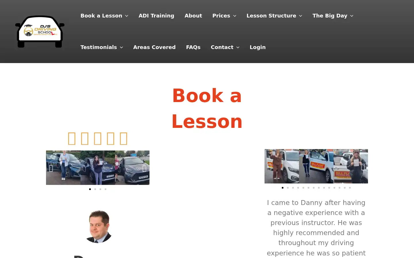 Screenshot of djsdrivingschool.co.uk