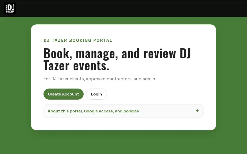 Screenshot of djtazer.co.uk