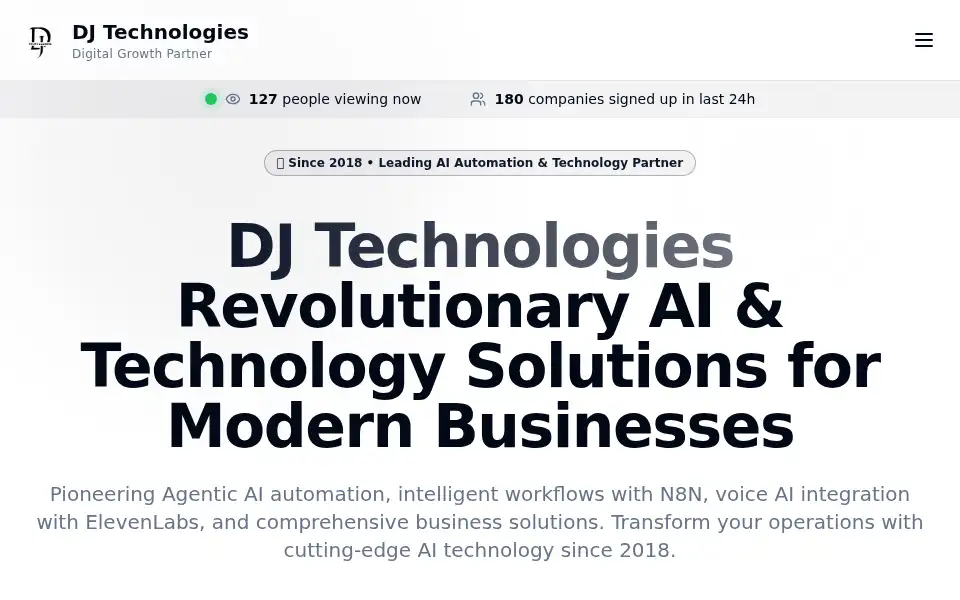 Screenshot of djtechnologies.in