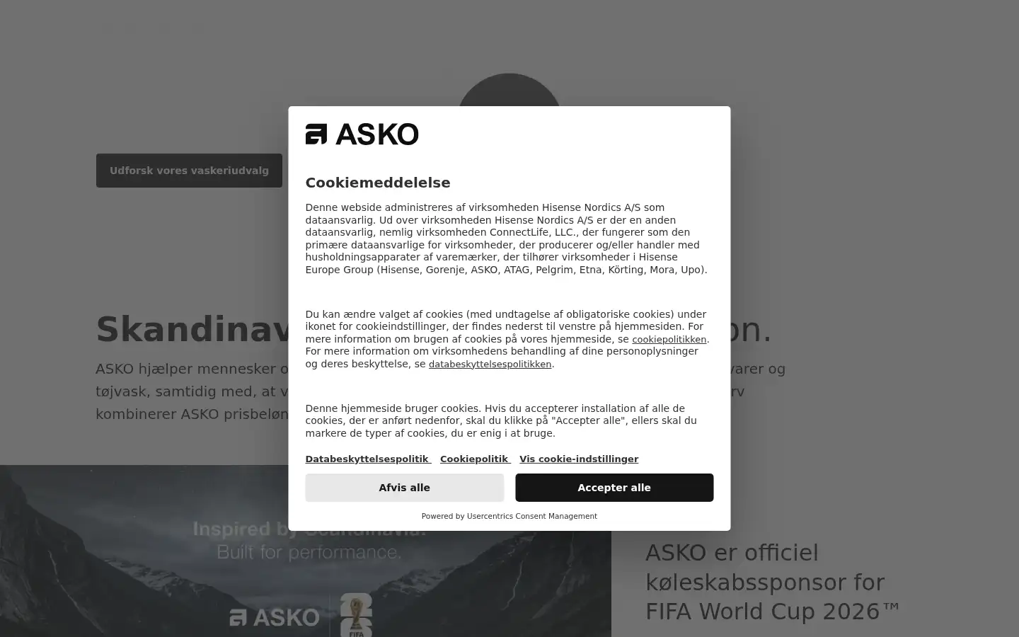 Screenshot of dk.asko.com