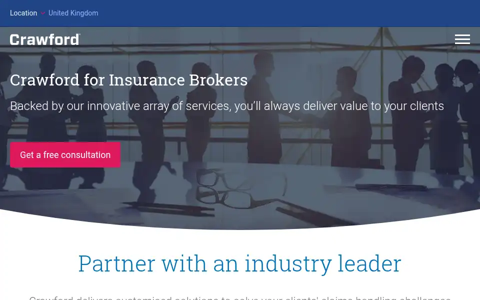 Screenshot of dk.crawfordandcompany.com
