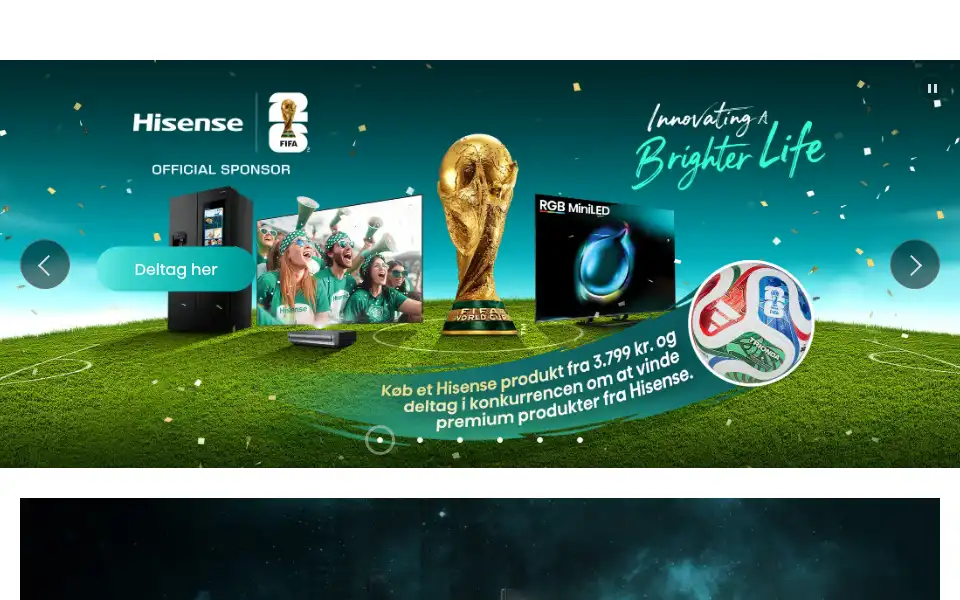 Screenshot of dk.hisense.com