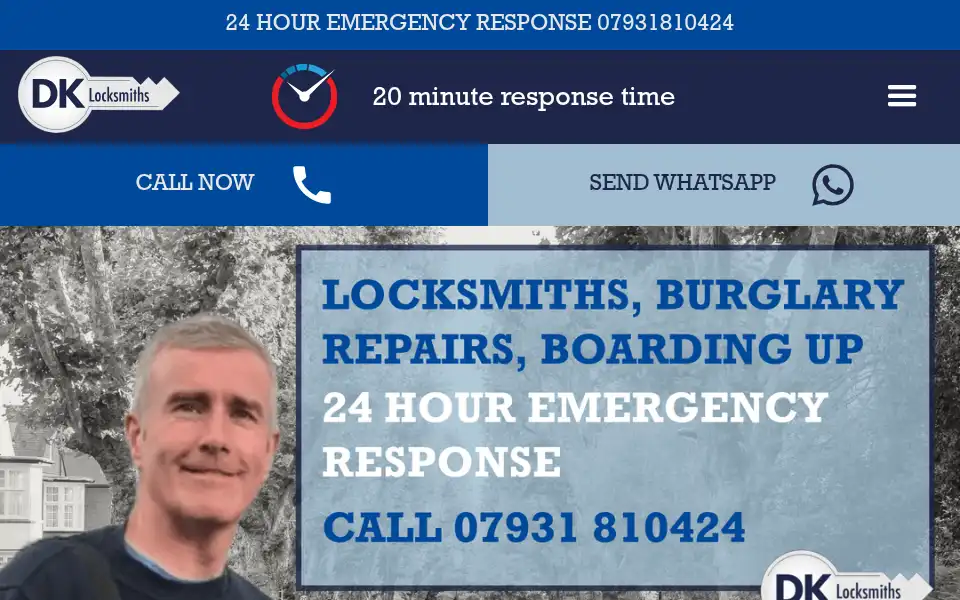 Screenshot of dk-locksmiths.co.uk