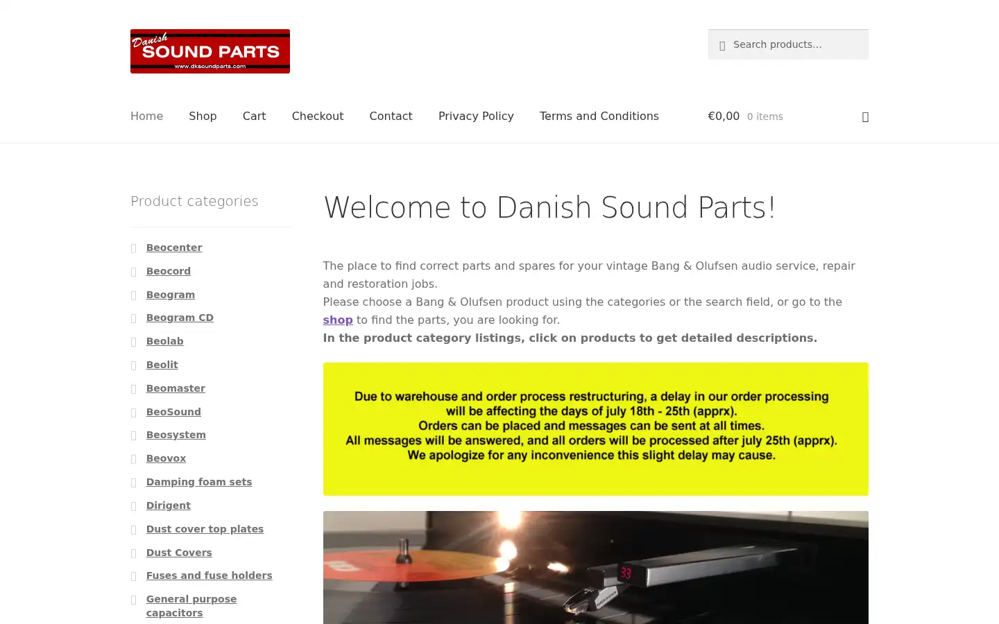 Screenshot of dksoundparts.com