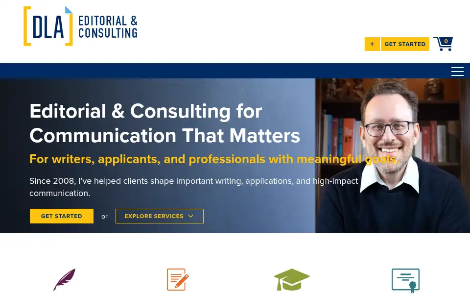 Screenshot of dlaeditors.com