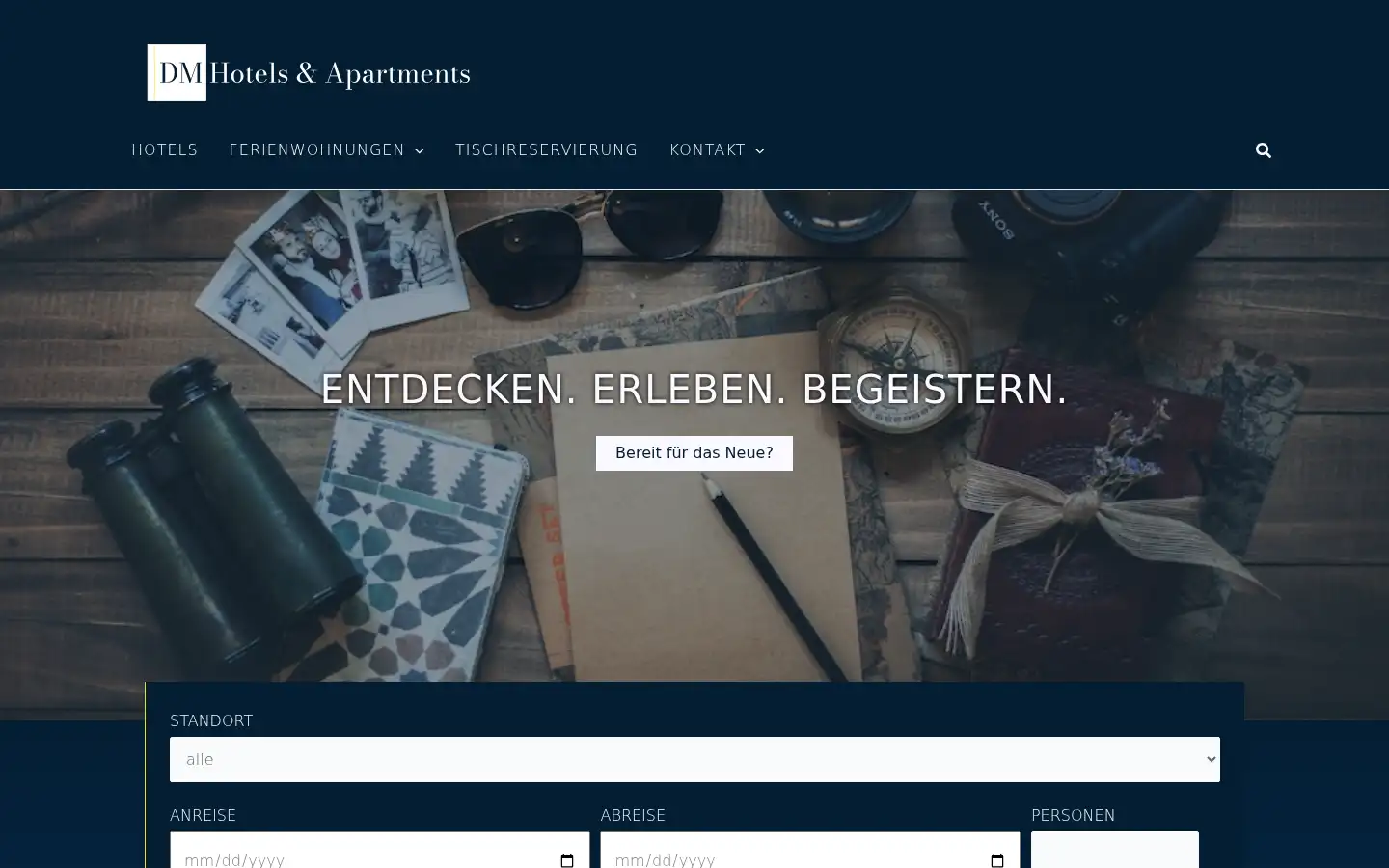 Screenshot of dm-hotels-apartments.de