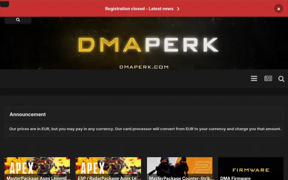 Screenshot of dmaperk.com