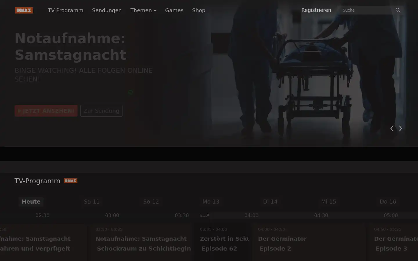 Screenshot of dmax.de