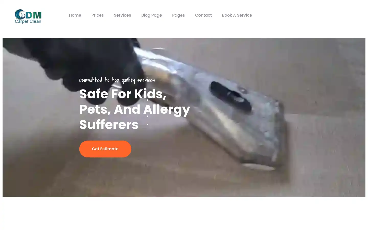 Screenshot of dmcarpetclean.co.uk