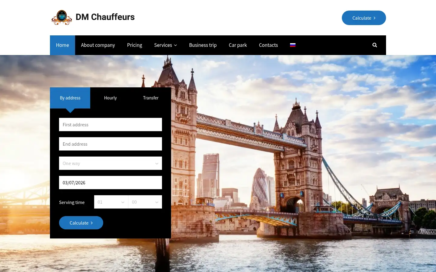 Screenshot of dmchauffeurs.com