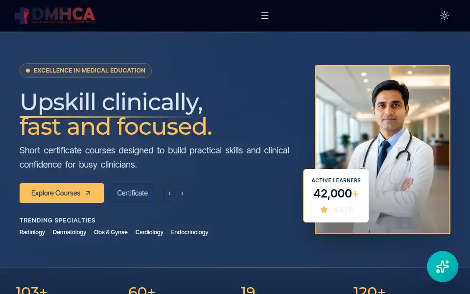 Screenshot of dmhca.in