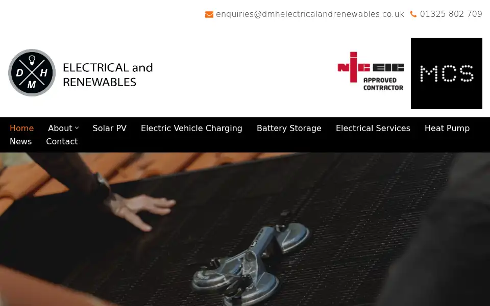Screenshot of dmhelectricalandrenewables.co.uk