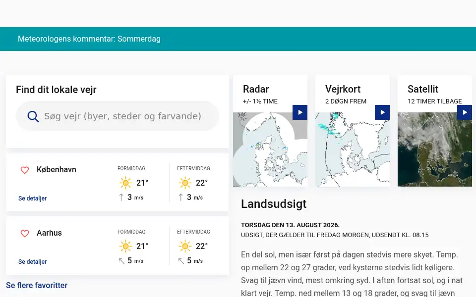 Screenshot of dmi.dk