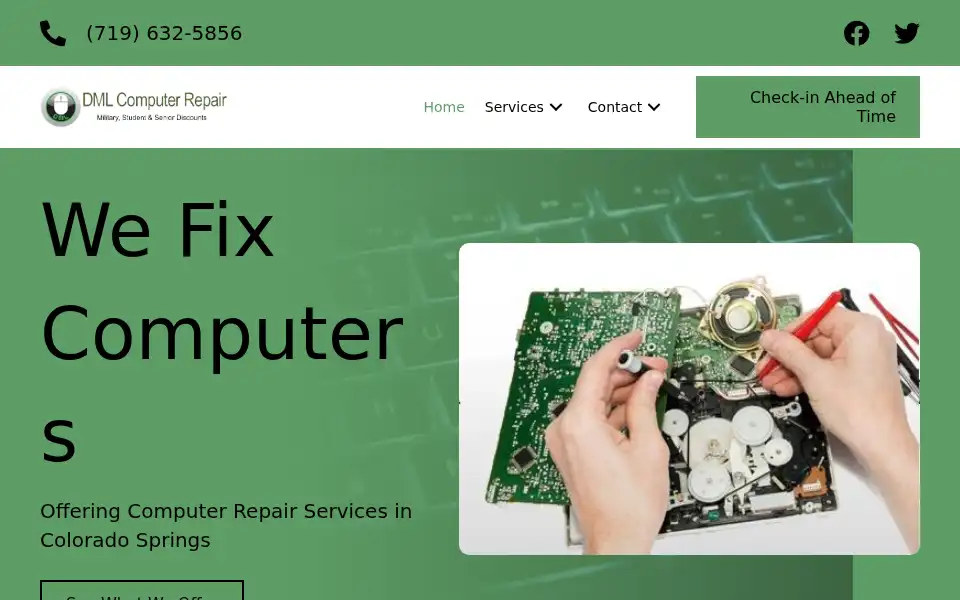 Screenshot of dmlcomputerrepair.com