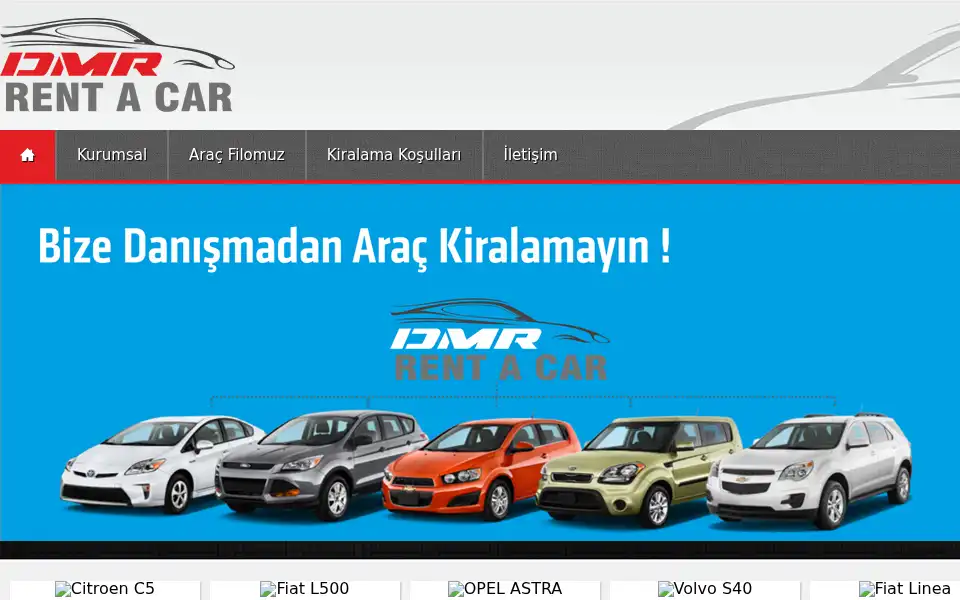 Screenshot of dmrrentacar.com.tr