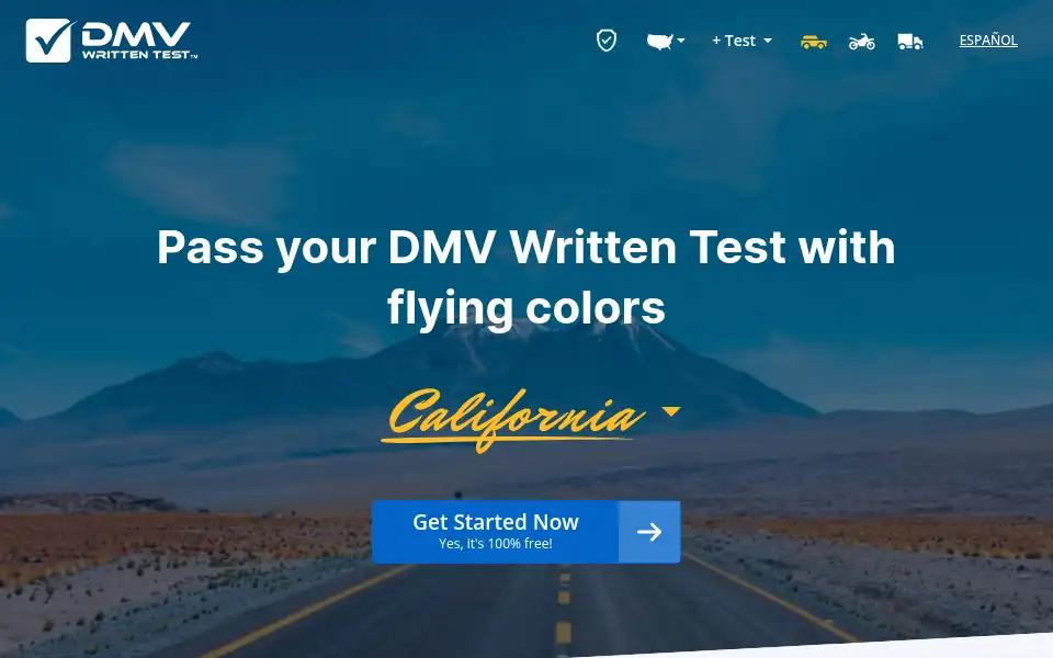 Screenshot of dmv-written-test.com