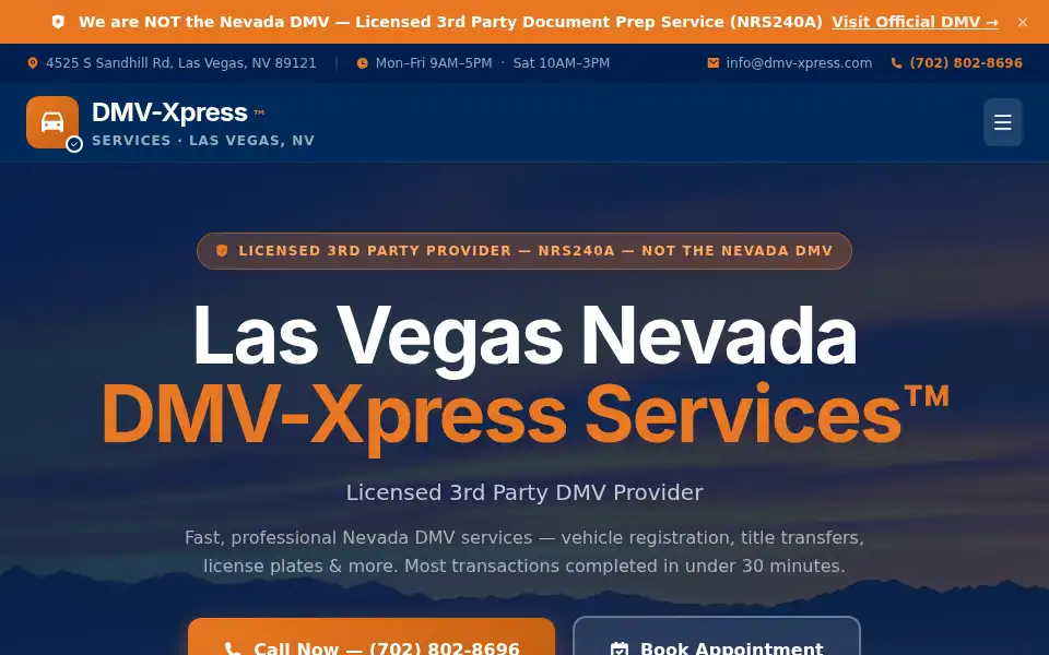 Screenshot of dmv-xpress.com