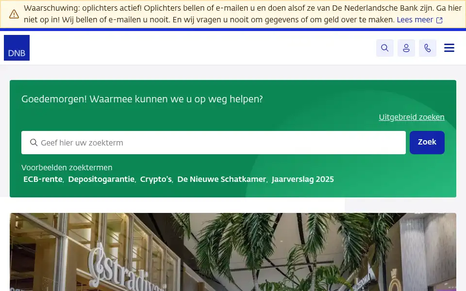 Screenshot of dnb.nl