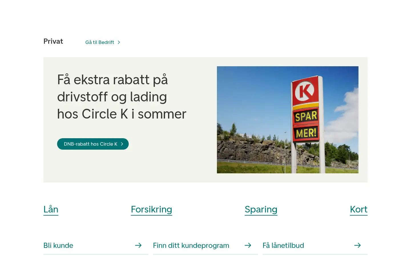 Screenshot of dnbnor.no